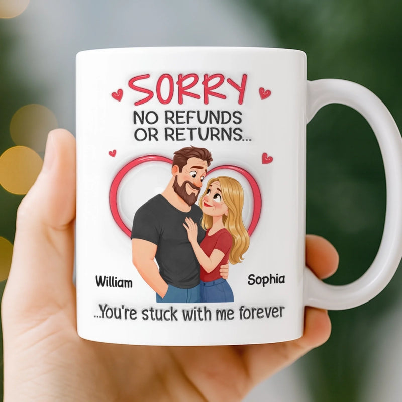 Custom 3D Inflated Effect Printed Mug - Personalized Anniversary Wedding Gifts For Husband And Wife, Him And Her - Our Love Needs No Date