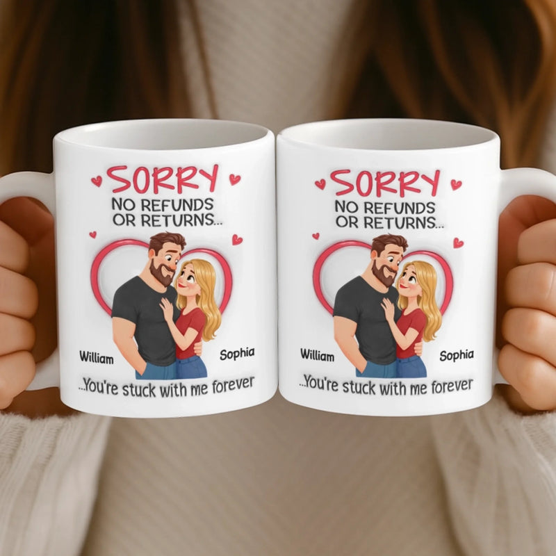 Custom 3D Inflated Effect Printed Mug - Personalized Anniversary Wedding Gifts For Husband And Wife, Him And Her - Our Love Needs No Date