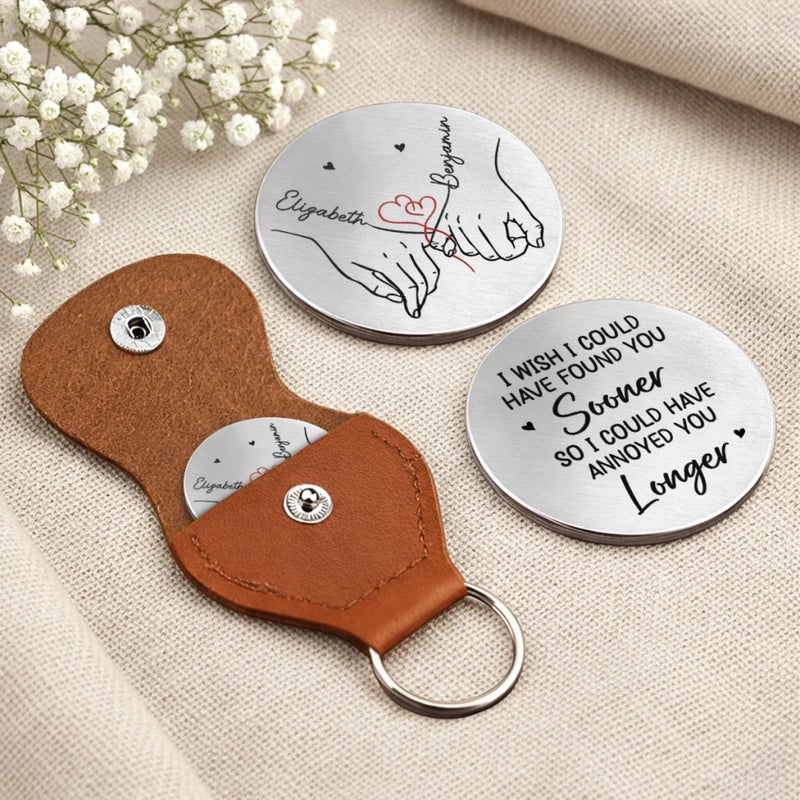 Custom Pocket Hug - Personalized Anniversary Wedding Gifts For Husband And Wife, Him And Her - Sent With Love