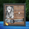 Custom Photo Pet Loss Sign, Collar Frame - Personalized Pet Memorial Sympathy Gifts For Dogs, Cats - Run Free Over Rainbow Bridge