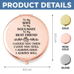 Custom Compact Mirror - Personalized Anniversary Wedding Gifts For Husband And Wife, Him And Her - Me And You Forever
