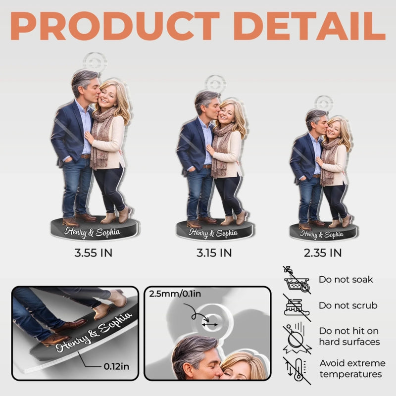 Custom Photo Shaped Acrylic Keychain - Personalized Anniversary Wedding Gifts For Husband And Wife, Him And Her - Still Choosing You Daily