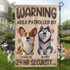 Custom Flag - Personalized Birthday Gifts For Dog Lovers, Dog Dad And Mom - Security Provided By Dogs