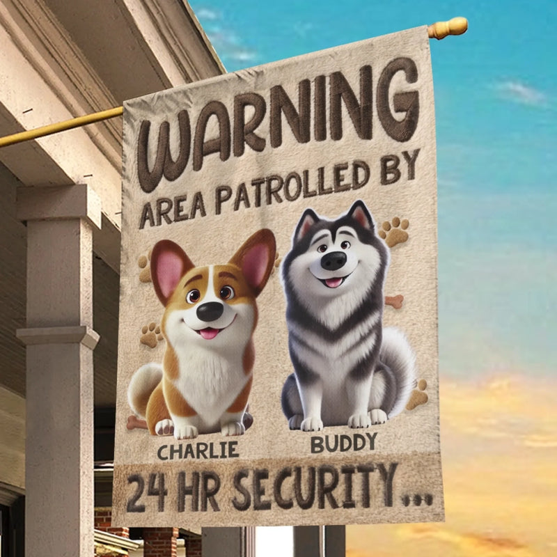 Custom Flag - Personalized Birthday Gifts For Dog Lovers, Dog Dad And Mom - Security Provided By Dogs