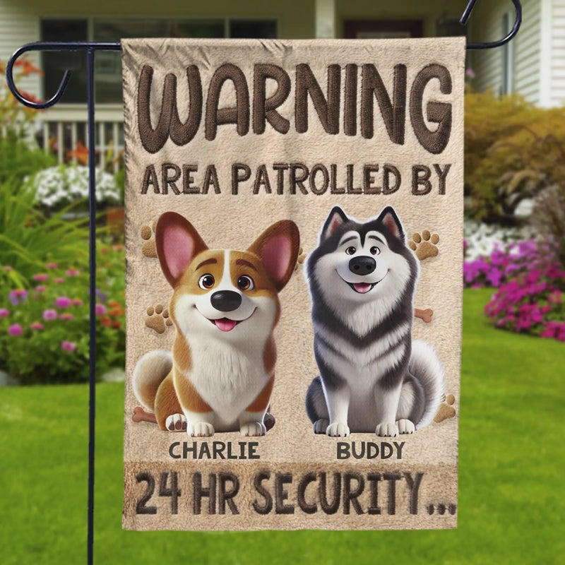 Custom Flag - Personalized Birthday Gifts For Dog Lovers, Dog Dad And Mom - Security Provided By Dogs