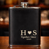 Custom Hip Flask Set - Personalized Anniversary Wedding Gifts For Husband And Wife, Him And Her - Our Love Moves Gently