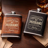 Custom Hip Flask Set - Personalized Anniversary Wedding Gifts For Husband And Wife, Him And Her - Built On Care And Time