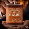 Custom Hip Flask Set - Personalized Anniversary Wedding Gifts For Husband And Wife, Him And Her - Built On Care And Time