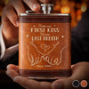 Custom Hip Flask Set - Personalized Anniversary Wedding Gifts For Husband And Wife, Him And Her - Together We Stay Soft