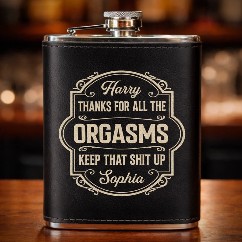 Custom Hip Flask Set - Personalized Anniversary Wedding Gifts For Husband And Wife, Him And Her - Love That Knows Home