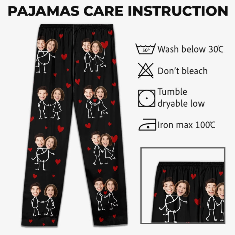 Custom Photo Pajama Pants - Personalized Anniversary Wedding Gifts For Husband And Wife, Him And Her - Together Feels Warm And Right