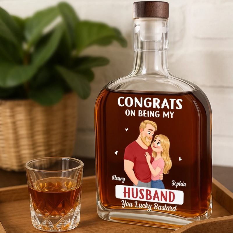 Custom Whiskey Bottle - Personalized Anniversary Wedding Gifts For Husband And Wife, Him And Her - Our Love Keeps Growing