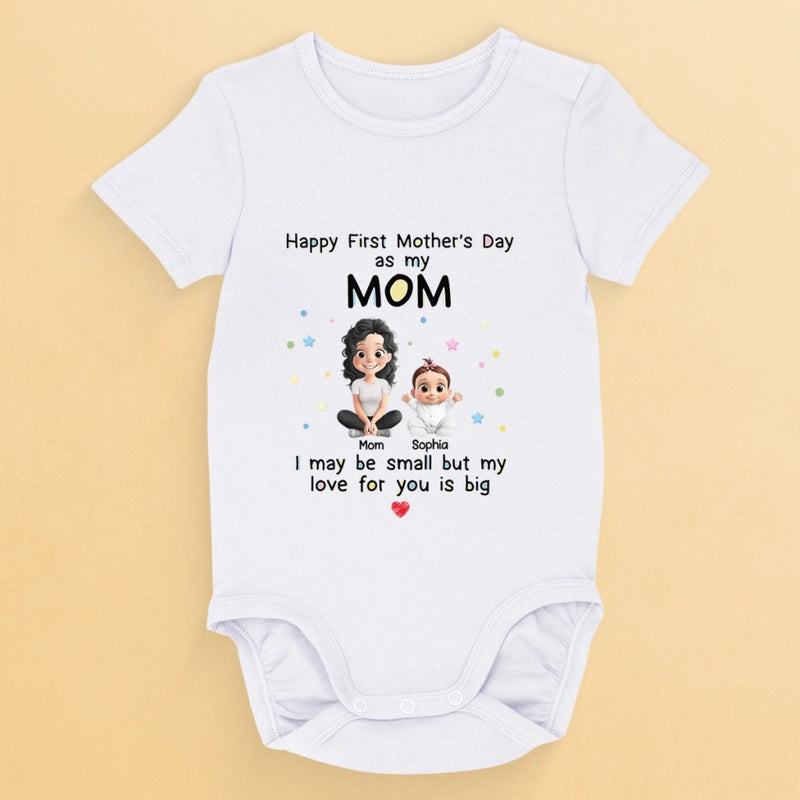 Custom First Mother's Day Baby Onesie - Personalized Baby Shower, Gender Reveal Gifts For New Moms, New Dads, New Parents - Our Greatest Gift