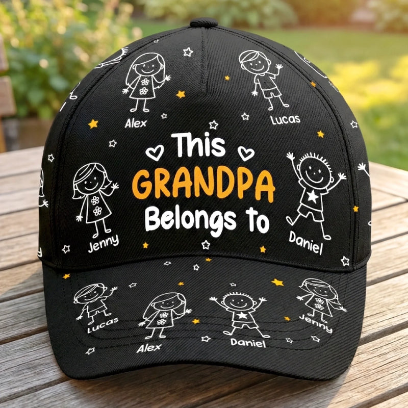 Custom Hat, All Over Print Classic Cap - Personalized Birthday Gifts For Dad, Grandpa - World’s Best Grandpa Crew