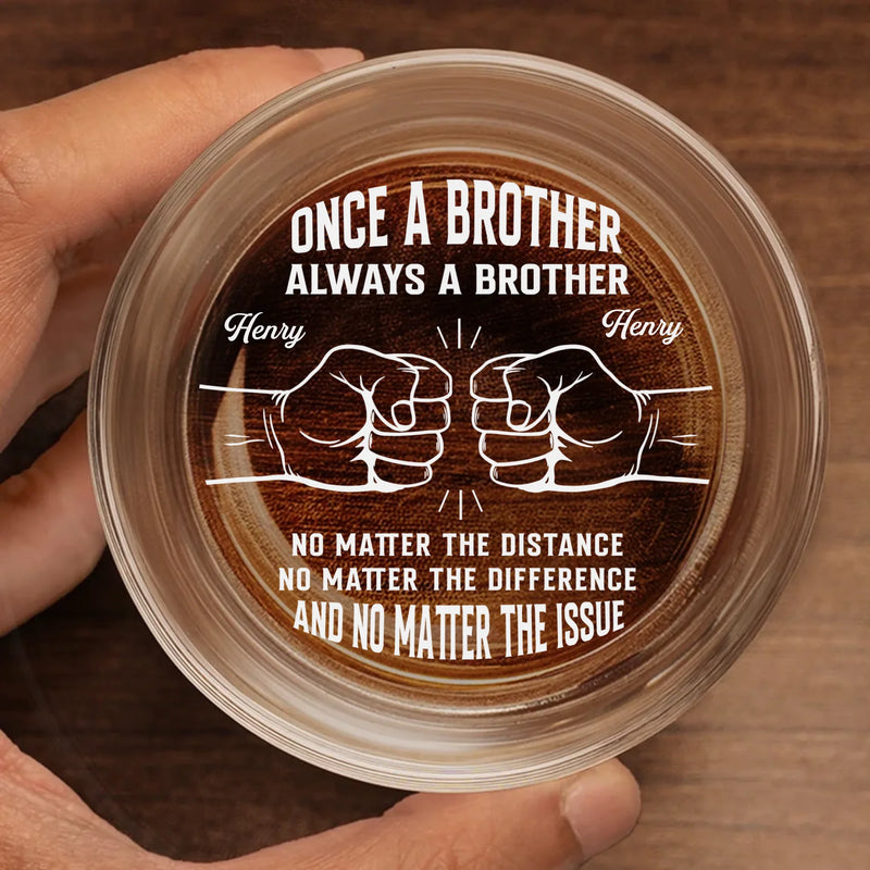 Custom Whiskey Glass - Personalized Birthday Gifts For Brother - Growing Stronger Together Always