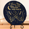 Custom Round Shaped Stone With Stand - Personalized Anniversary Wedding Gifts For Husband And Wife, Him And Her - Our Love Knows No End