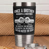 Custom Printed Leather Tumbler - Personalized Birthday Gifts For Brother - Forever Brothers Always Us