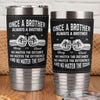 Custom Printed Leather Tumbler - Personalized Birthday Gifts For Brother - Forever Brothers Always Us