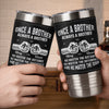 Custom Printed Leather Tumbler - Personalized Birthday Gifts For Brother - Forever Brothers Always Us