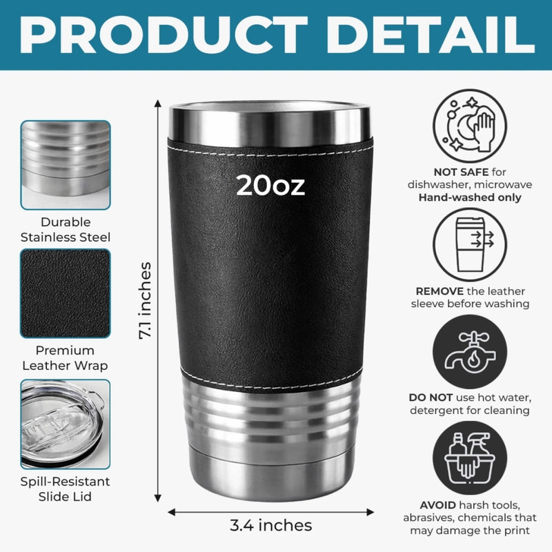 Custom Printed Leather Tumbler - Personalized Birthday Gifts For Brother - Forever Brothers Always Us