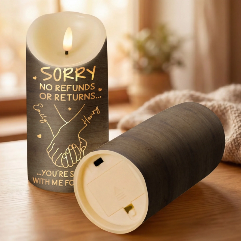 Custom LED Candle - Personalized Anniversary Wedding Gifts For Husband And Wife, Him And Her - Love Lights Our Way