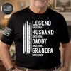 Custom Unisex T-Shirt With Design On Sleeve - Personalized Birthday Gifts For Dad, Grandpa - Loved By Kids & Grandkids