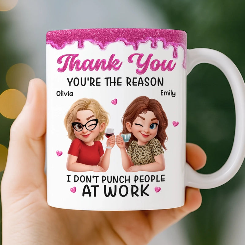 Custom 3D Inflated Effect Printed Mug - Personalized Retirement Gifts For Women, Besties, Sisters, BFF - You’re My Work Therapy