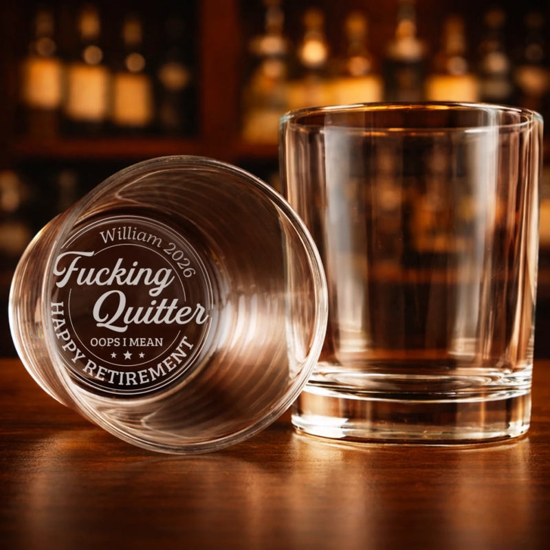 Custom Whiskey Glass - Personalized Retirement Gifts For Women, Men, Bourbon, Whiskey Lovers - Relaxed, Retired, Recharged