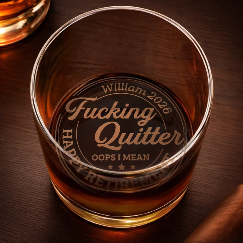 Custom Whiskey Glass - Personalized Retirement Gifts For Women, Men, Bourbon, Whiskey Lovers - Relaxed, Retired, Recharged