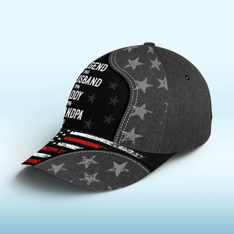 Custom Hat, All Over Print Classic Cap - Personalized 4th Of July Gifts For Dad, Grandpa - Another Year Legendary