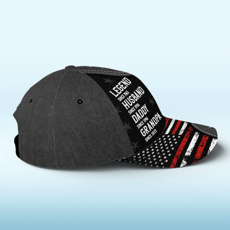 Custom Hat, All Over Print Classic Cap - Personalized 4th Of July Gifts For Dad, Grandpa - Another Year Legendary