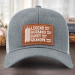 Custom Leather Patch Hat - Personalized Birthday Gifts For Dad, Grandpa - The Man We Admire