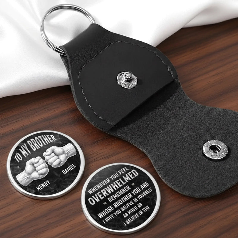 Custom Pocket Hug - Personalized Birthday Gifts For Brother - Stronger When Brothers Stand