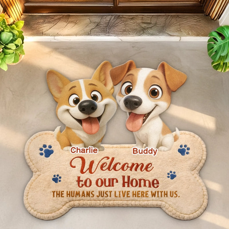 Custom Shaped Doormat - Personalized Birthday Gifts For Dog Lovers, Dog Dad And Mom - Dogs Welcome Humans Tolerated