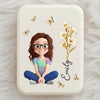 Custom LED Compact Makeup Mirror - Personalized Birthday Gifts For Daughter - Daughter Love Pure And Strong