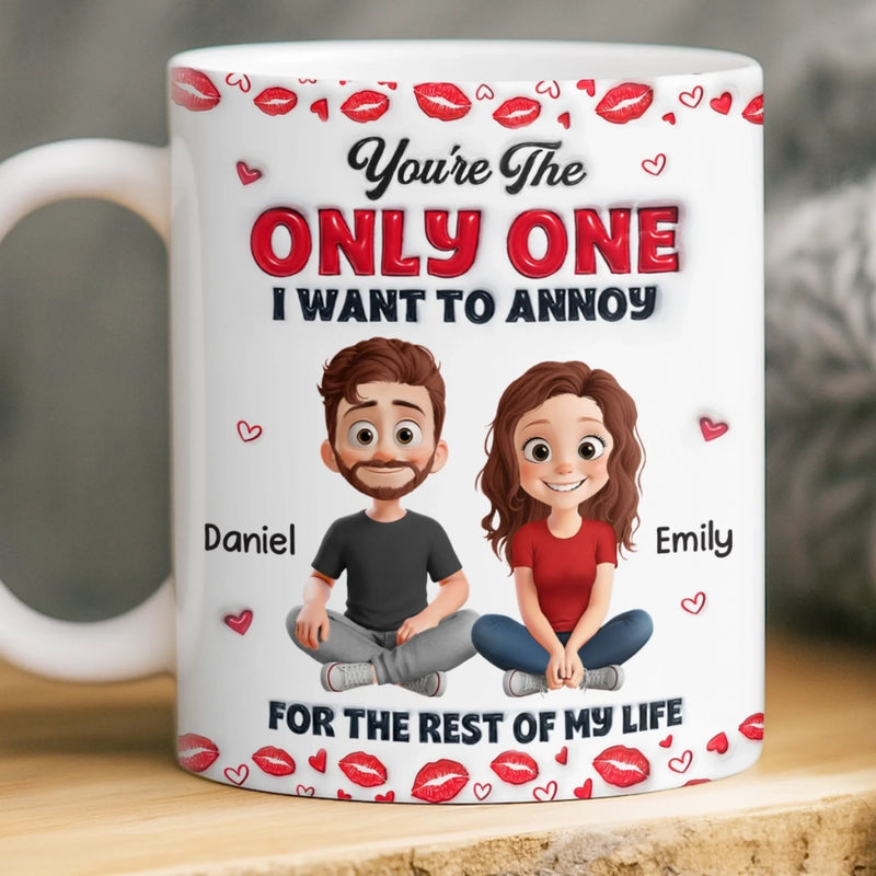 Custom 3D Inflated Effect Printed Mug - Personalized Anniversary Wedding Gifts For Husband And Wife, Him And Her - Love You More Every Day