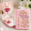 Custom LED Compact Makeup Mirror - Personalized Birthday Gifts For Daughter, Granddaughter - My World Is Daughter