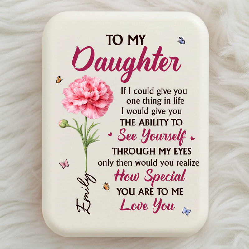 Custom LED Compact Makeup Mirror - Personalized Birthday Gifts For Daughter, Granddaughter - Watching My Daughter Grow