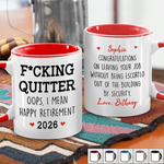 Custom Name Funny Retirement Gifts for Coworkers - Personalized Accent Mugs