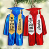 Caps Off To New Beginnings - Family Personalized Custom Ornament - Wood Custom Shaped - Christmas Gift, Graduation Gift For Family Members, Siblings, Brothers, Sisters