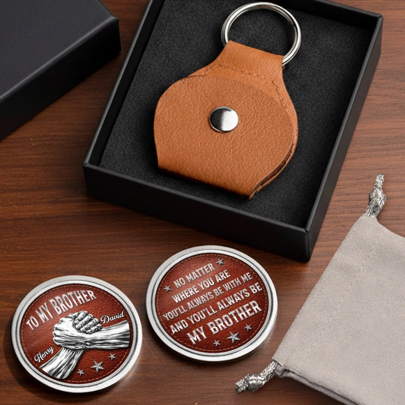 Custom Pocket Hug - Personalized Birthday Gifts For Brother - Brothers Stand Side By Side