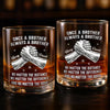 Custom Whiskey Glass - Personalized Birthday Gifts For Brother - Brothers Strong At Heart