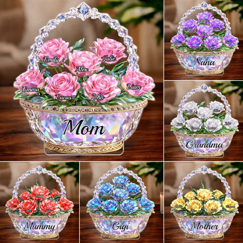 Custom Acrylic Plaque - Personalized Mother's Day Gifts For Mom, Grandma - Mom Is My Home