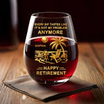Custom Wine Glass - Personalized Retirement Gifts For Women, Men - Retirement Begins Anew