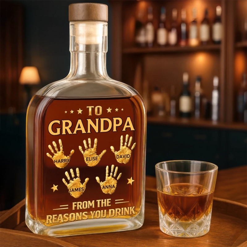 Custom Liquor Decanter - Personalized Birthday Gifts For Dad, Grandpa - Dad And Grandpa Forever