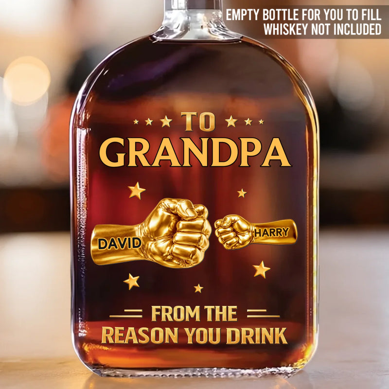 Custom Liquor Decanter - Personalized Birthday Gifts For Dad, Grandpa - Grandpa Love Runs Deep