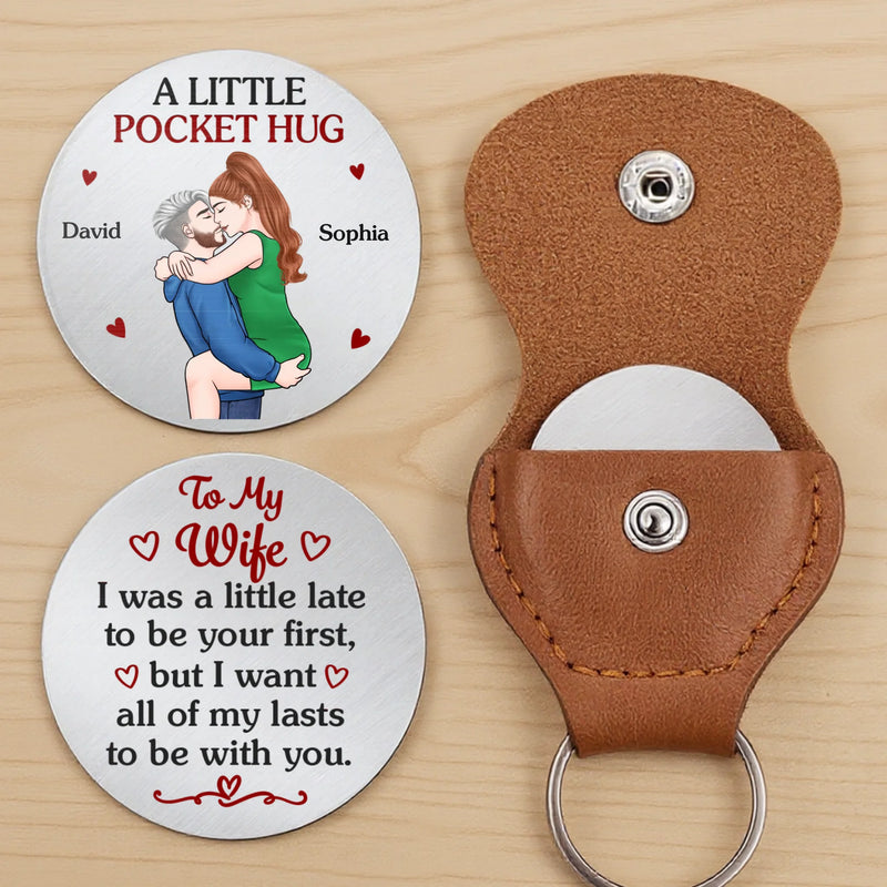 Custom Pocket Hug - Personalized Anniversary Christmas Wedding Gifts For Husband And Wife, Him And Her - A Little Hug To Keep With You