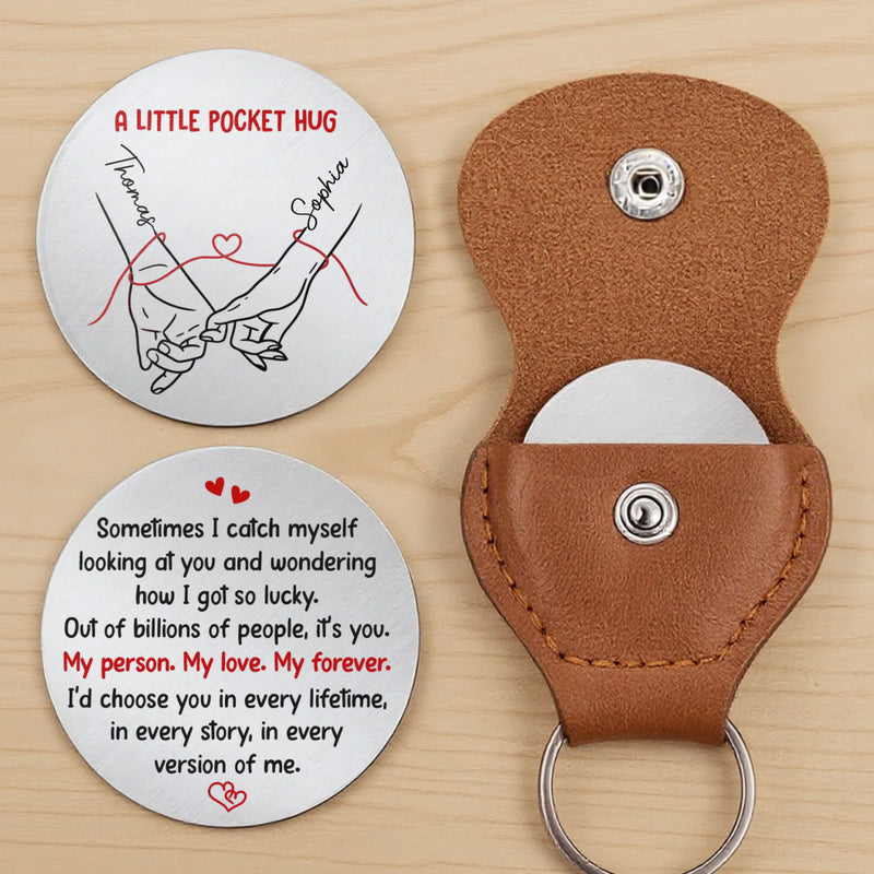 Custom Pocket Hug - Personalized Anniversary Wedding Gifts For Husband And Wife, Him And Her - My Favorite Passenger