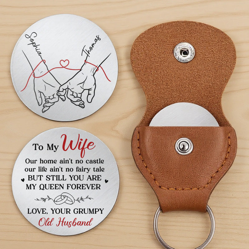 Custom Pocket Hug - Personalized Anniversary Wedding Gifts For Husband And Wife, Him And Her - Our Love Holds Steady