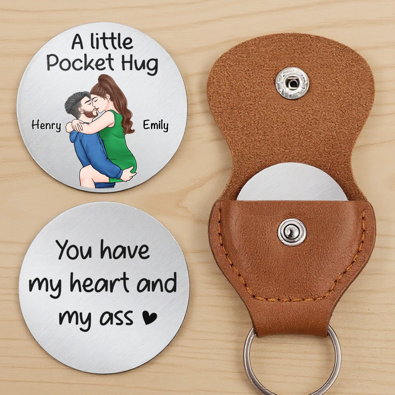 Custom Pocket Hug - Personalized Anniversary Wedding Gifts For Husband And Wife, Him And Her - Carry Love Everywhere You Go